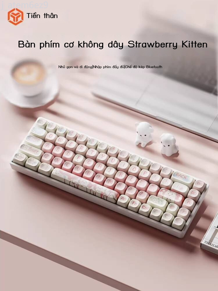 (HÀNG HOT) Bàn phím cơ Maicong G87 MT68 không dây Bluetooth 68 phím, thẩm mỹ cao, dành cho nữ, văn