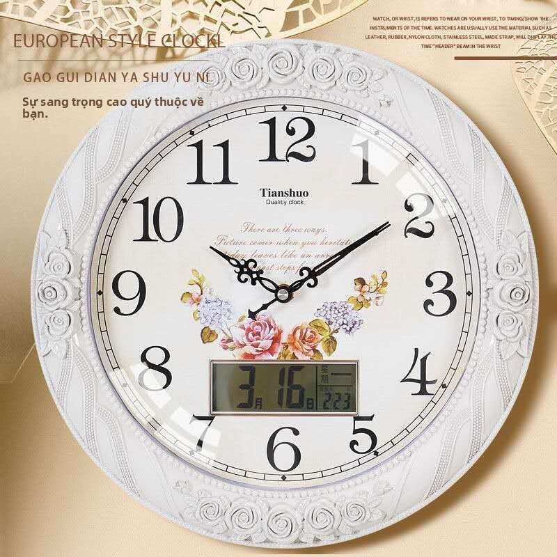 Đồng treo tường không tiếng ồn cách châu Âu Tianshuo dành cho khách và phòng ngủ, thiết kế sáng tạo, đơn giản, phong