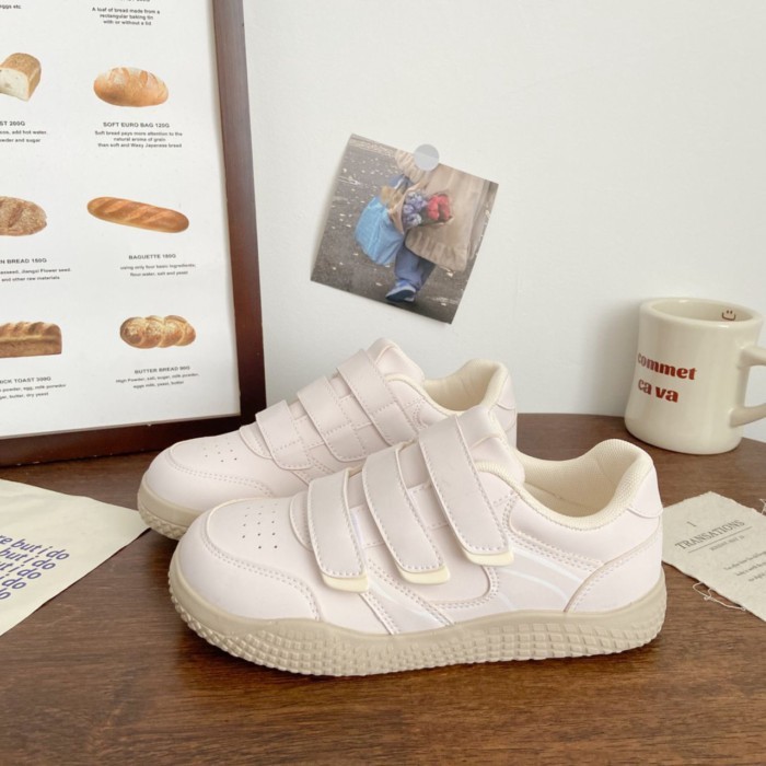 Giày thể thao màu hồng Giày thể thao nữ da dành cho sinh viên Giày trắng