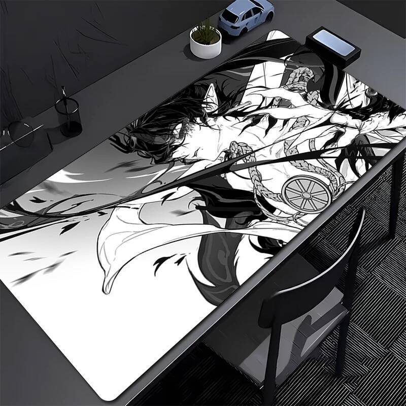 Miếng Lót Chuột Văn Phòng Laptop Đen Trắng Manga Bàn Phím Miếng Lót Mát Anime Boy HD In Bàn Chuột Th