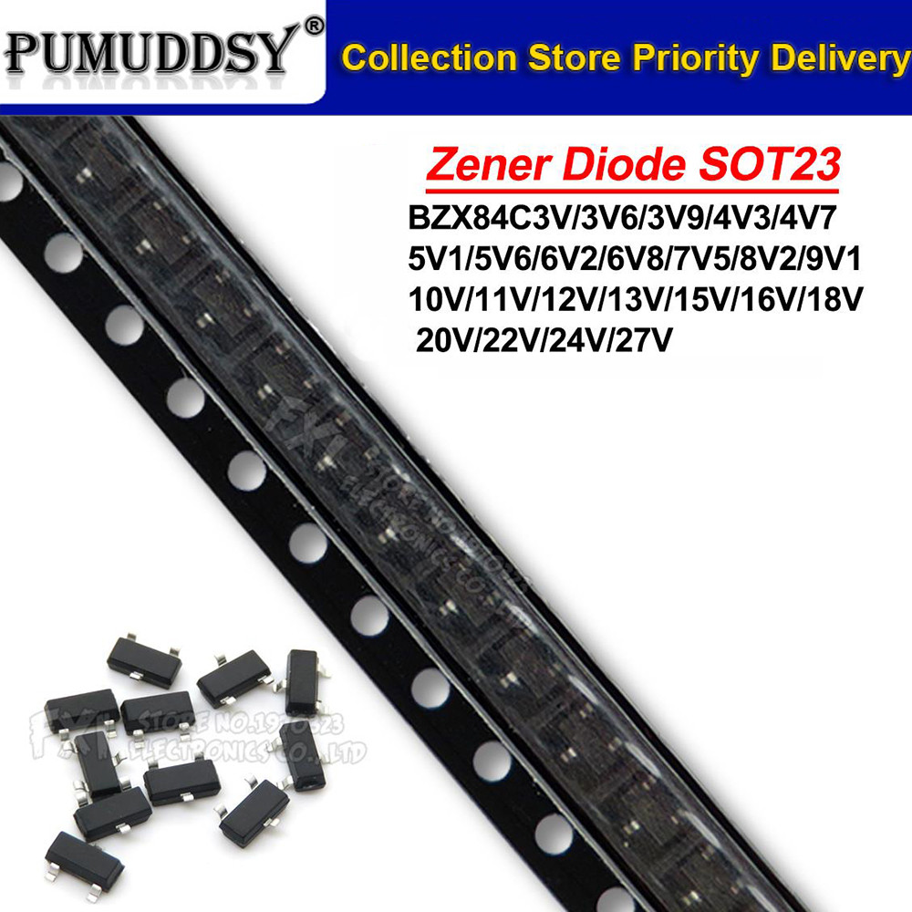 Bộ 50 MỚI BZX84C18 SOT23 Zener Diode Điều Chỉnh 18V Y6 BZX84C 3V0 3V3 3V6 3V9 4V3 5V1 6V2 7V5 8V2 9V