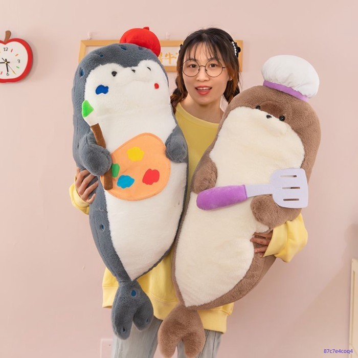 🌈 Super Cute Chef Painter Seal Doll Sleeping Doll Plush Toy Birthday Gift