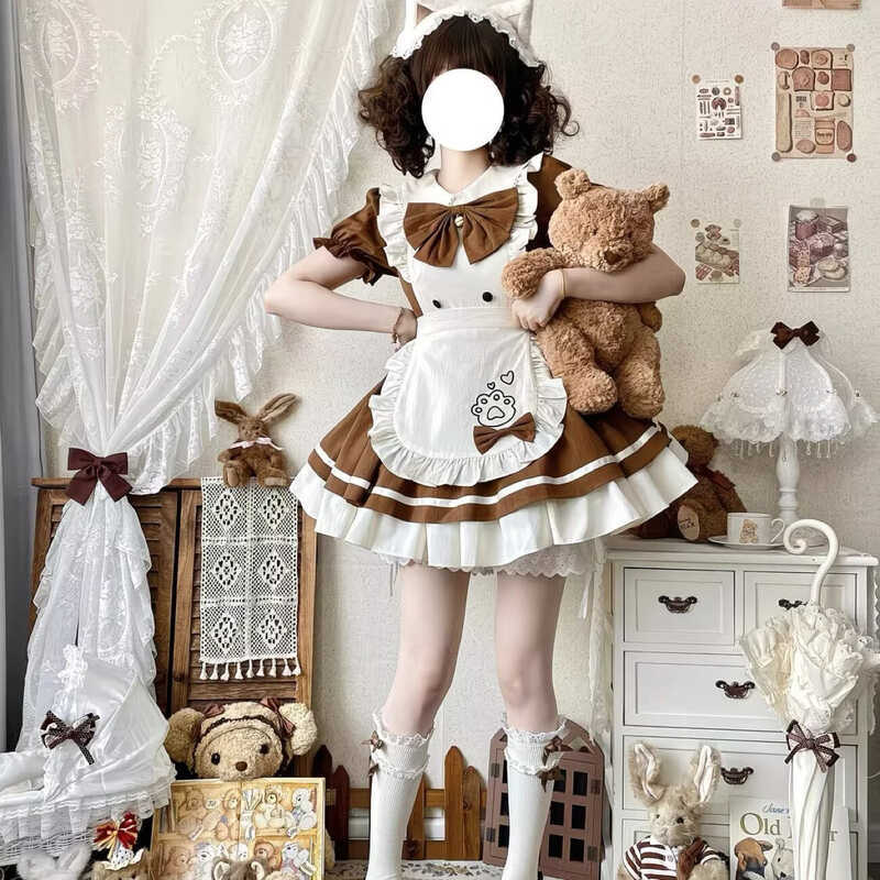 Mới cos Mèo Nhà Hàng Dễ Thương op Người Giúp Việc lolita Nhật Bản Đầm Gothic Mèo Nhà Hàng lolita