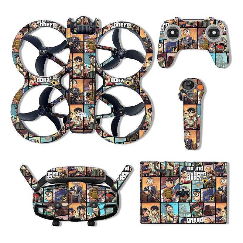 Thích hợp cho DJI AVATA2 Drone Sticker DJI goggles3 Kính bảo vệ Phim hoạt hình Nhãn dán
