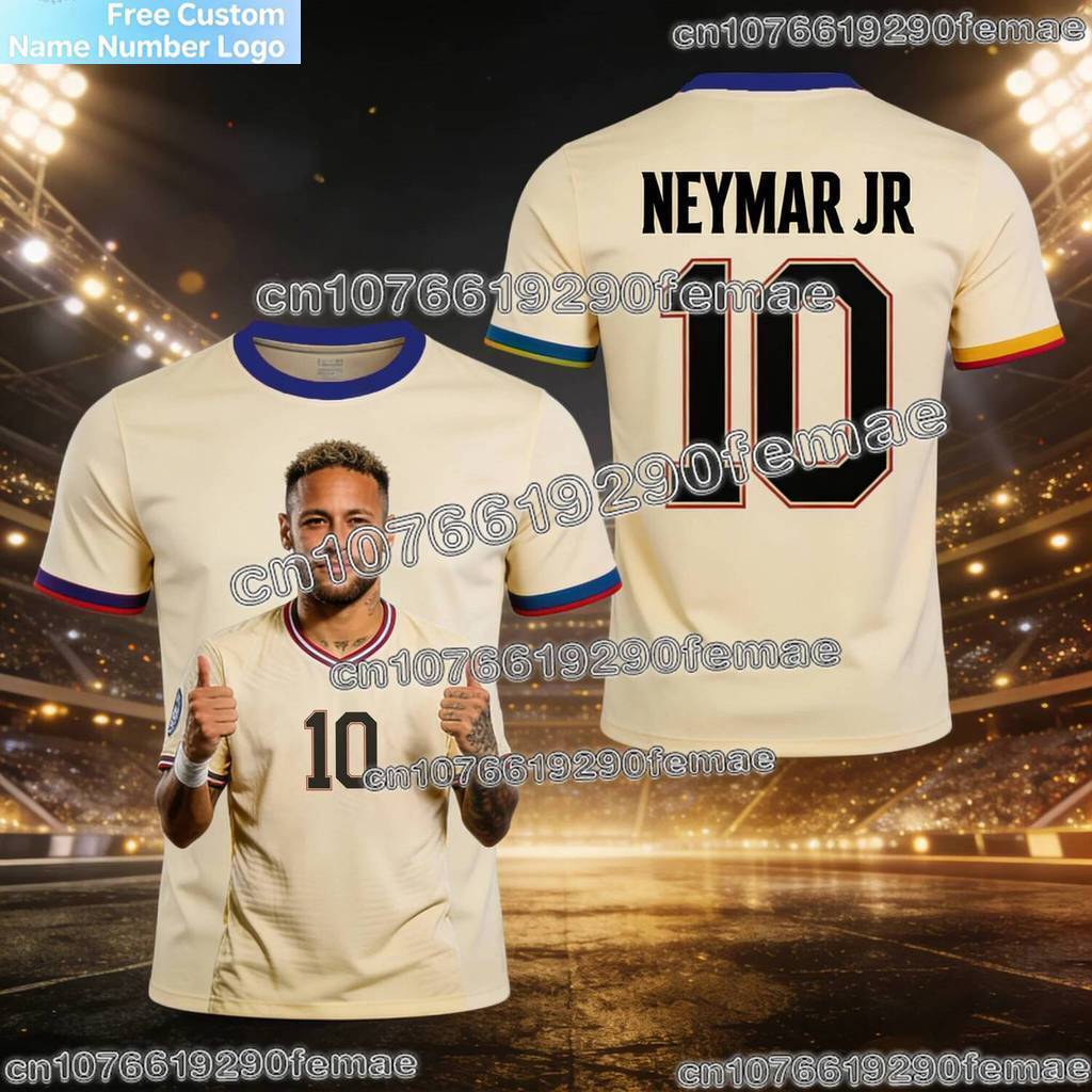 Tập luyện ngoài trời - Áo bóng đá phiên bản đặc biệt Neymar, tay ngắn dành cho mọi lứa tuổi