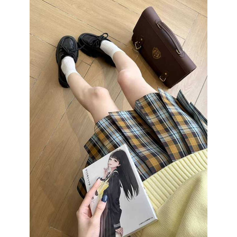 Váy ngắn nữ preppy xếp ly phong cách Mu Ye-Chuan JK - Chính hãng