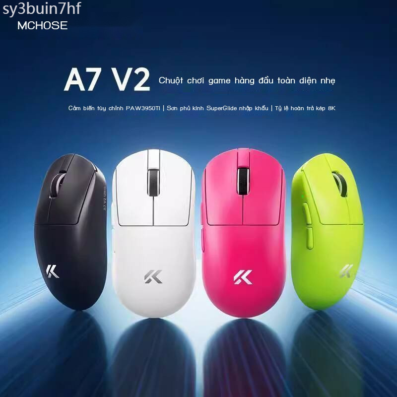 [GIÁ SỐC] Chuột chơi game không dây Bluetooth MCHOSE A7 V2 Pro+ ba chế độ, siêu nhẹ, Ultra+3395