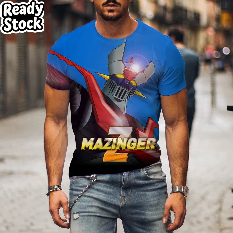 Áo Thun Manga Mazinger Z 3D In, Short Sleeve, Oversize Cho Nam và Nữ - Mùa Hè 2026