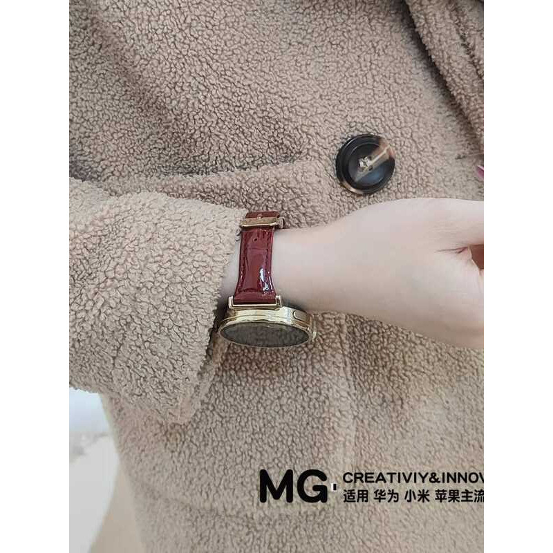 Thích hợp cho GT6 Retro Glossy Slub Grain Leather Strap GT5 Atmosphere Gt4 Dây đeo thay thế FIt4