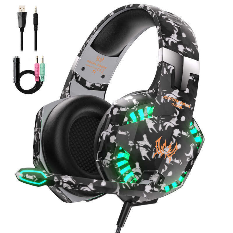 Tai nghe màu Indro G20 Tai nghe phát sáng âm thanh nổi Tai nghe chơi game máy tính