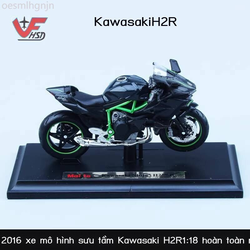 HOT- [ Ảnh thật ] Mô phỏng máy Maisto 1:18 Kawasaki Ninja H2R H2 R, mô hình xe hợp kim, quà tặng tr
