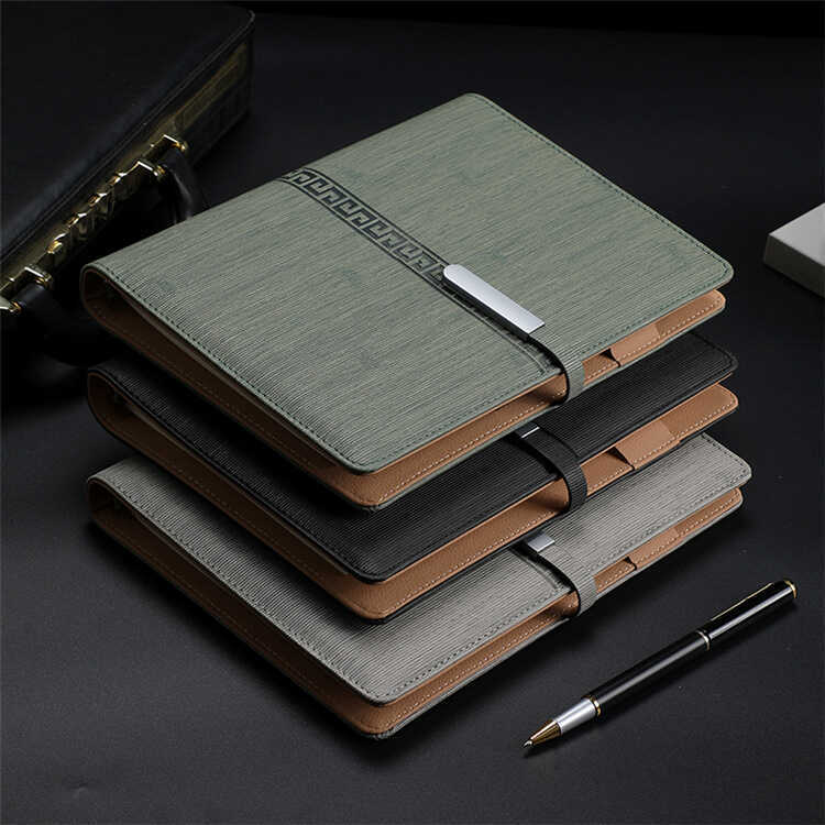 A5 Business Loose-leaf Notepad pu Faux Leather Notepad logo Set Business Creative Văn phòng phẩm
