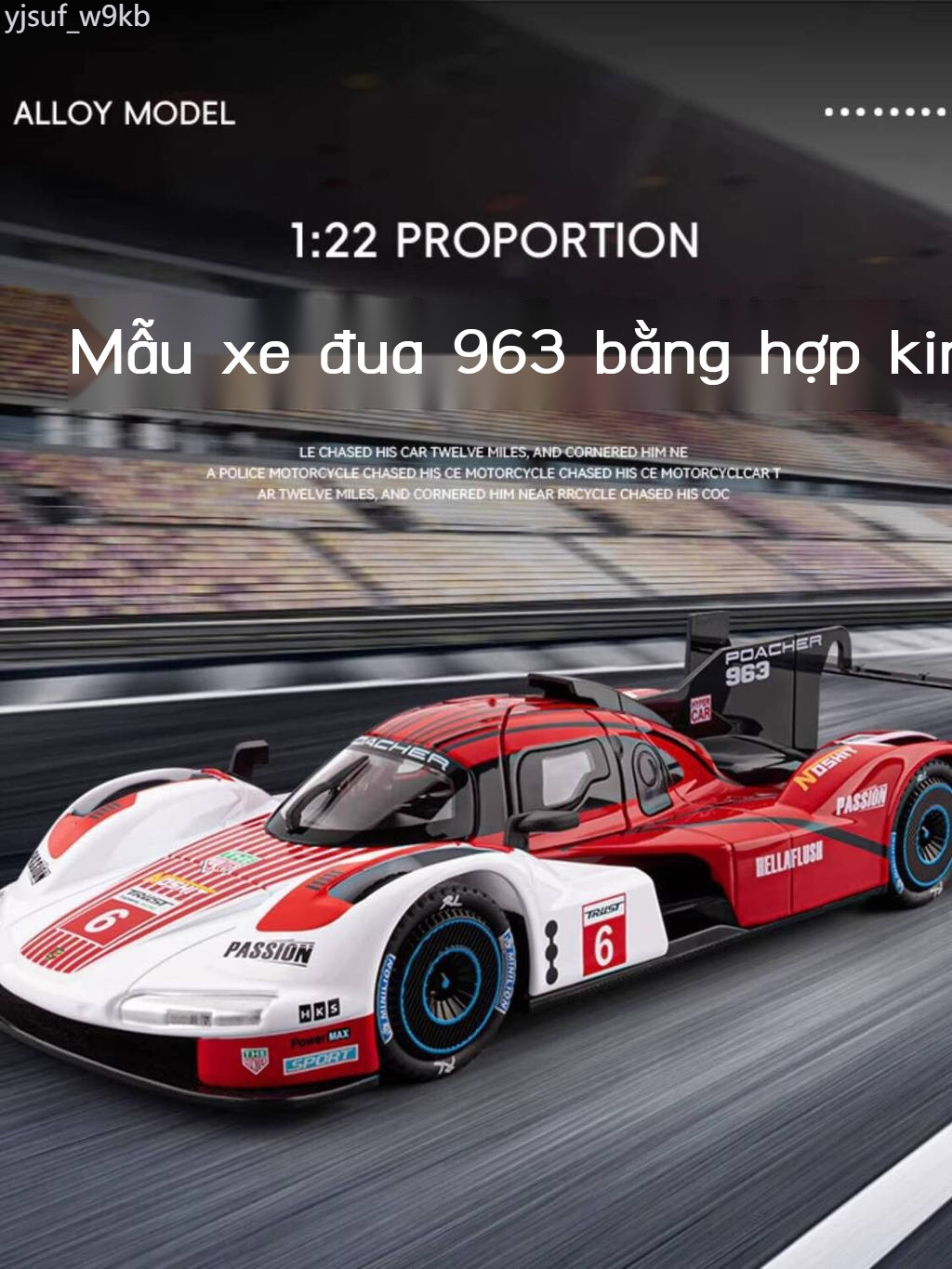 [Hàng có sẵn/Ảnh thật] Mô hình siêu xe hợp kim Porsche 963 Track Edition cỡ lớn Jiaye, vật trang tr
