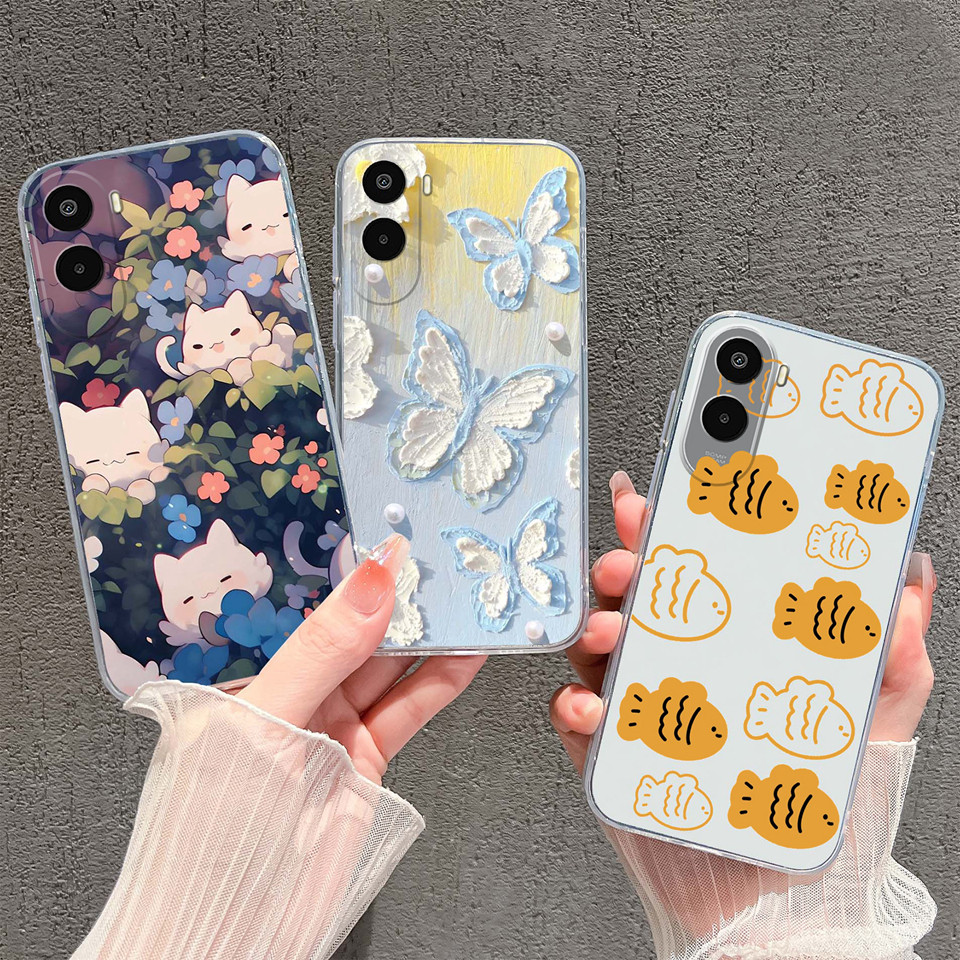 Vỏ Cho Redmi A7 Pro Bướm Xanh Đáng Yêu Mèo Con Chống Sốc Chống Rơi Chống Bụi Bền Trong Suốt Trường H