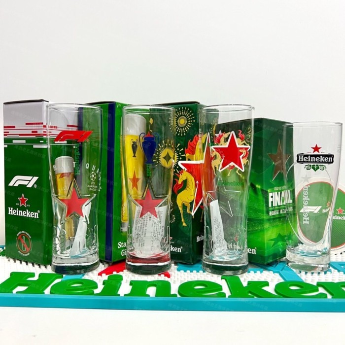Cốc bia thủy tinh Bóng đá Champions League cốc thủy tinh Heineken F1 quà tặng sự kiện cốc thủy tinh