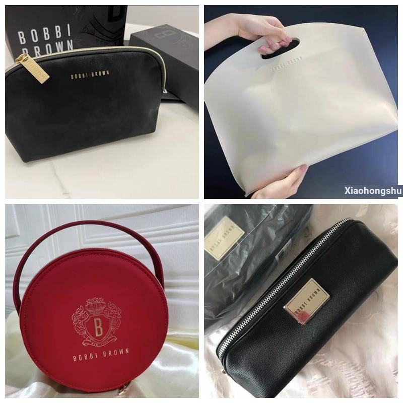 BOBBI BROWN Bobbi Túi Đựng Mỹ Phẩm Da Lộn Màu Nâu / Đen Dành Cho Nam Và Nữ