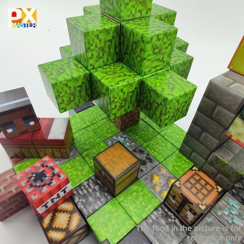 Đồ Chơi Khối Nam Châm Lập Phương Minecraft Mini Bằng Nhựa Cho Trẻ Em