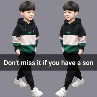 ⭐⭐Bộ Đồ Hai Món Áo Thun Tay Dài Phong Cách Hàn Quốc Thời Trang Mùa Thu 2021 Dành Cho Bé Trai