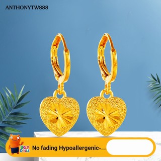 Bông Tai Mạ Vàng 24k Hình Trái Tim Thời Trang Hàn Quốc