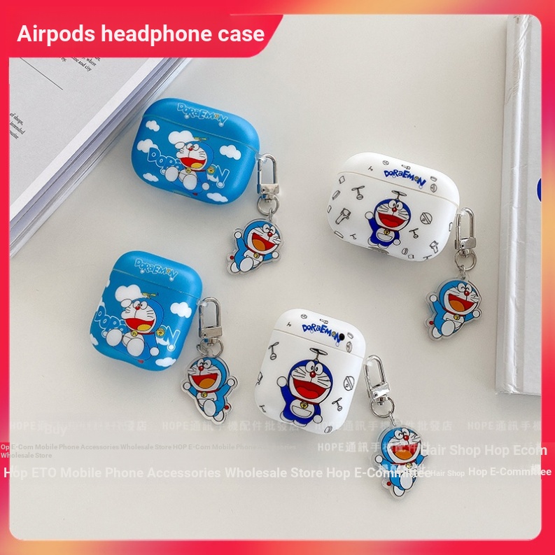 Vỏ Bảo Vệ Hộp Sạc Tai Nghe Airpods pro 1 2nd Generation Tinkerbell Hình Doraemon Bằng Silicon Ốp