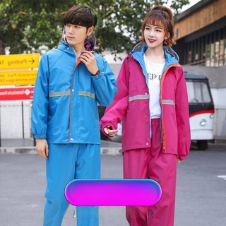 ★★ Bộ Quần Áo Mưa Kẻ Sọc Phản Quang Tiện Dụng★Áo Khoác Đạp Xe Thời Trang Dành Cho Nam Và Nữ★Áo Mưa Đi Xe Máy Tiện Lợi Chất Lượng Cao
