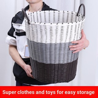 Giỏ đựng quần áo dơ bằng nhựa đan mây thủ công
