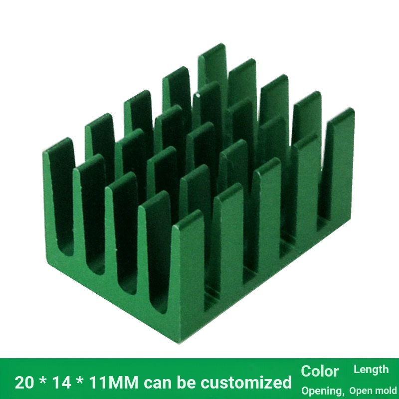 Set 5 Khối Tản Nhiệt Bằng Nhôm Màu Xanh Lá 20 * 14 * 11MM 9788