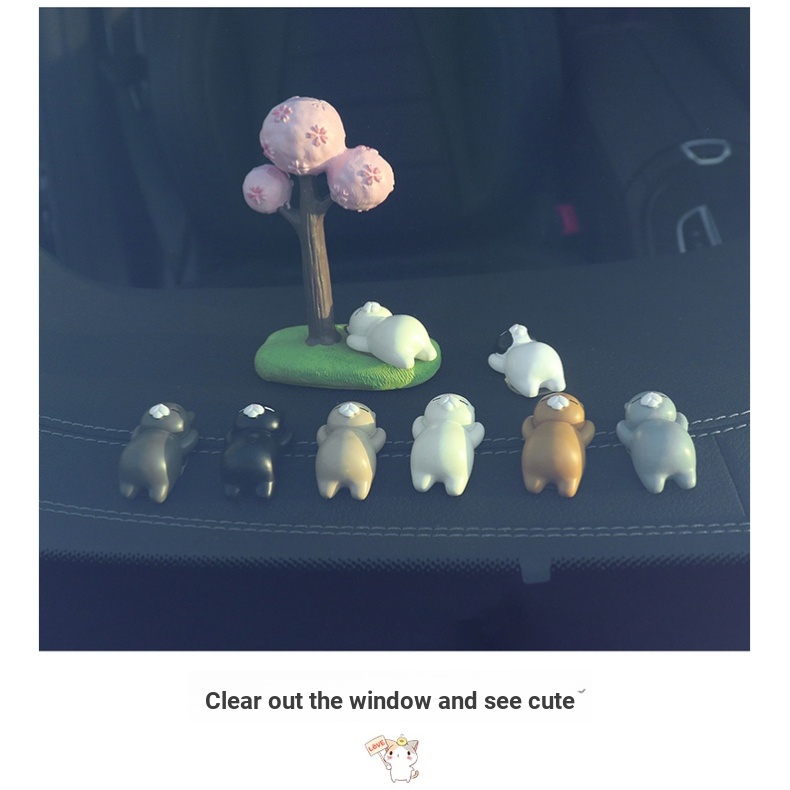 Bộ 8 Búp Bê Hình Mèo Và Cây Hoa Dễ Thương Dùng Trang Trí Xe Hơi