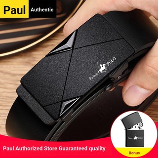 Thắt Lưng Da Bò Paul POLO Có Khóa Tự Động Thời Trang Lịch Lãm Cho Nam Trung Niên💗]