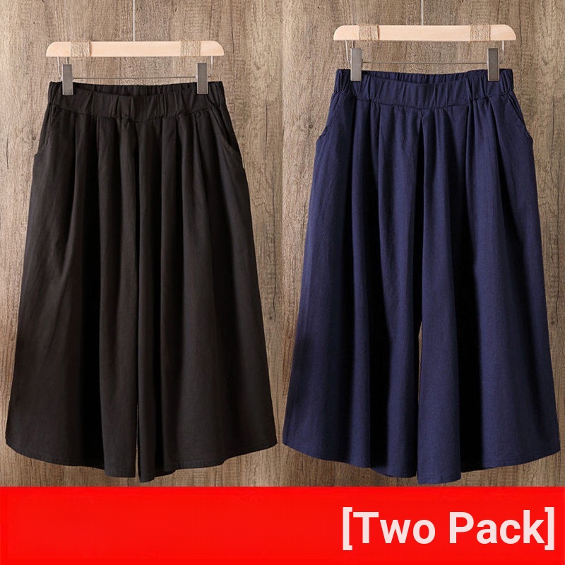 2023 Mới Một Mảnh Quần Ống Rộng Bằng Cotton Nguyên Chất Kích Thước Lớn Ôm Dáng Mặc Thường Ngày Mùa Hè Cho Nữ