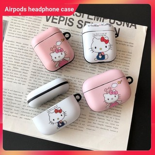 Vỏ Bảo Vệ Hộp Sạc Tai Nghe Bluetooth Không Dây Apple Airpods 1 2nd Generation Bằng Silicon Hình hello kitty