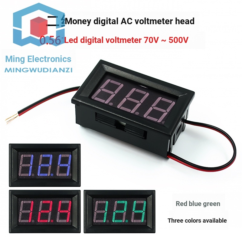 Vôn Kế Kỹ Thuật Số Hai Dây AC220V Điện Tử 70V ~ 500V Màn Hình LED 2230 >
