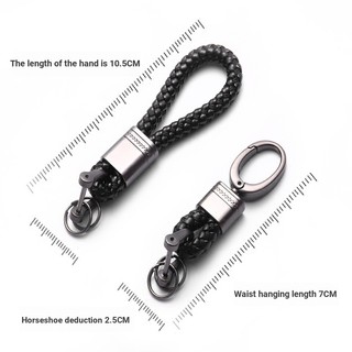 Móc khóa dây da bện logo xe hơi benz / audi / land rover / jaguar / cadillac / toyota / honda / volkswagen