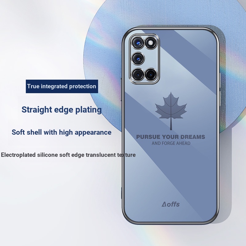Ốp Điện Thoại Silicon Vuông Họa Tiết Lá Phong Hoạt Hình Kèm Dây Đeo Cho Xiaomi Redmi 10 10X K20 K30 K40 PRO K30S