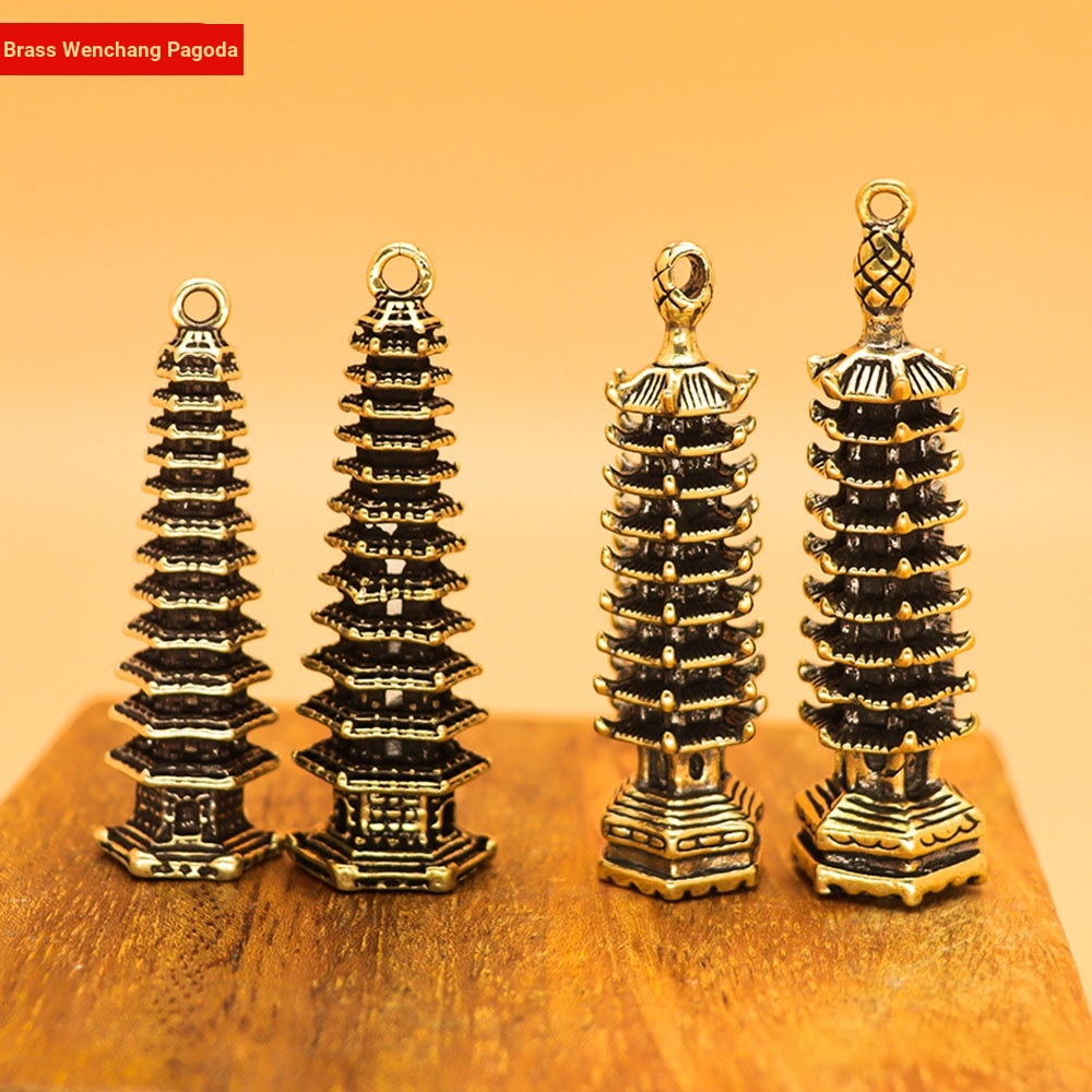 Mặt Dây Chuyền Bằng Đồng Nguyên Chất Hình Hoàng Đế Tráng Gương Phong Thủy Wenchang Pagoda Stall
