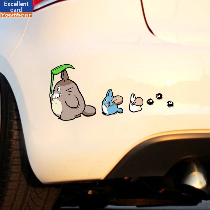Miếng Dán Đề Can Phản Quang Nhiều Màu Chống Nước Hình Totoro Trang Trí Thân Cửa Sổ Xe Hơi