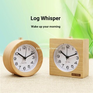 ▫Đồng Hồ Báo Thức Bằng Gỗ Trơn Phát Quang Sáng Tạo
