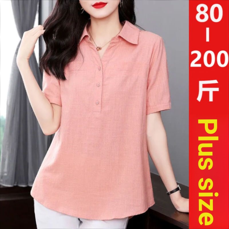 Áo Sơ Mi Vải Lanh Cotton 8 Ngày Họa Tiết Vảy Cá Độc Đáo❤Áo Sơ Mi Tay Ngắn Dáng Rộng Chất Cotton Lanh Thời Trang Mùa Hè Cho Nữ P6V4