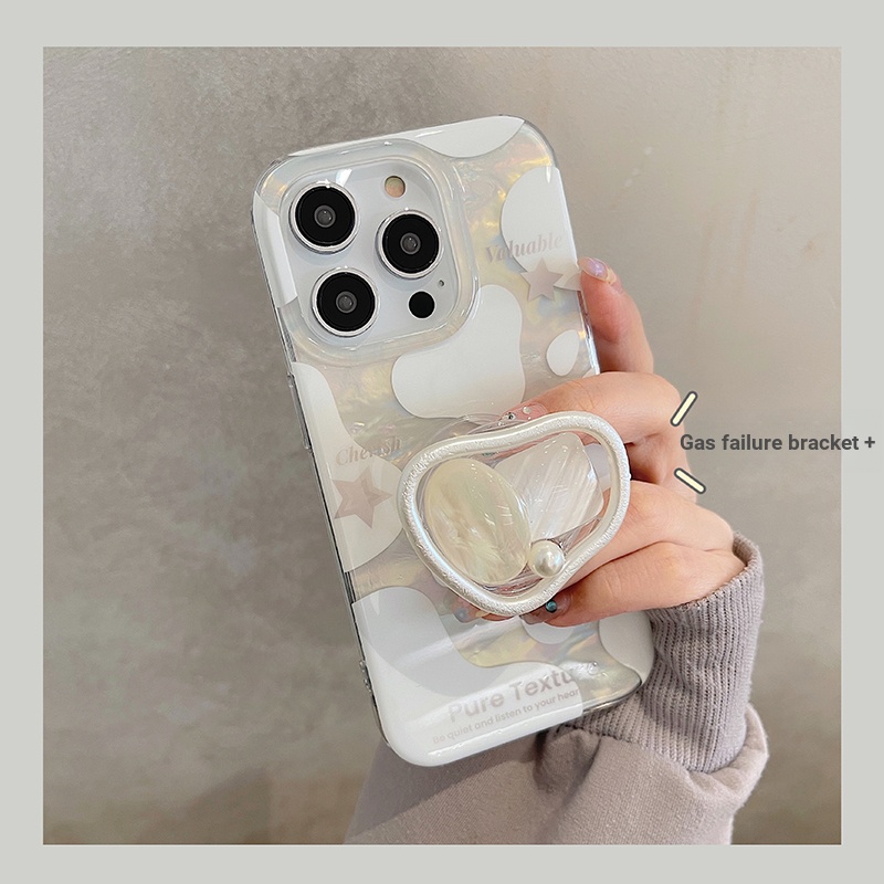 Ốp Điện Thoại Dày Hai Lớp Chống Sốc Họa Tiết Bò Sữa Có Giá Đỡ Cho iPhone 14 13 11 12 pro max Apple 13