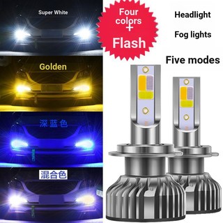Đèn Pha LED H4 H7 H11 H1 9005 9006 HB3 HB4 Ba Màu Chuyên Dụng Cho Xe Hơi Xe Máy