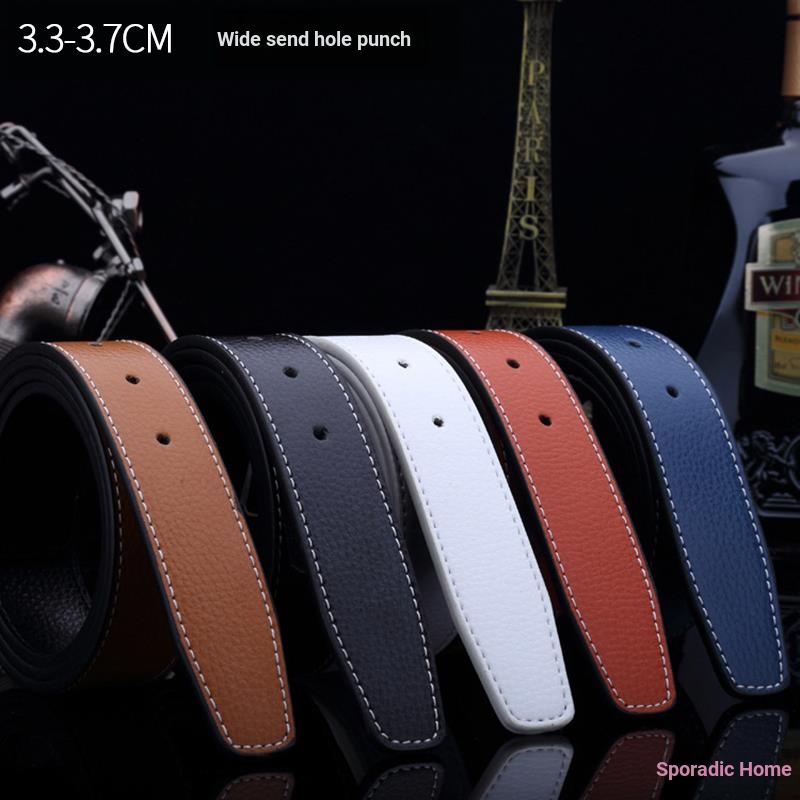 Z Zero Star Department Thắt Lưng Không Đầu Khóa Cài Hình Chữ I Đục Lỗ Màu Cam / Trắng Cho Nam
