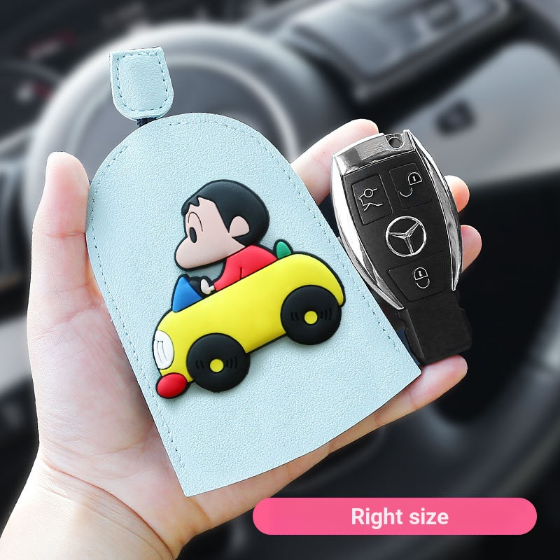 【⚡Vỏ Da PU Bảo Vệ Chìa Khóa Xe Hơi Hình Chuột Mickey / Shinchan 2020