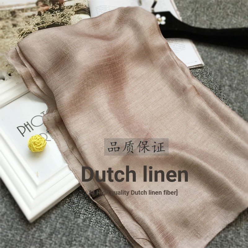 Khăn Choàng Cổ Vải Lanh Màu Trơn Đa Năng Giữ Ấm Mùa Xuân Thu Cho Nữ Xiaomi Prem