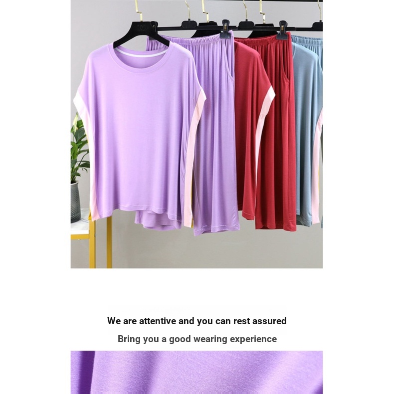 Bộ Đồ Ngủ Áo Thun Mỏng Tay Ngắn Dáng Rộng Thời Trang Mùa Hè Mới 2023