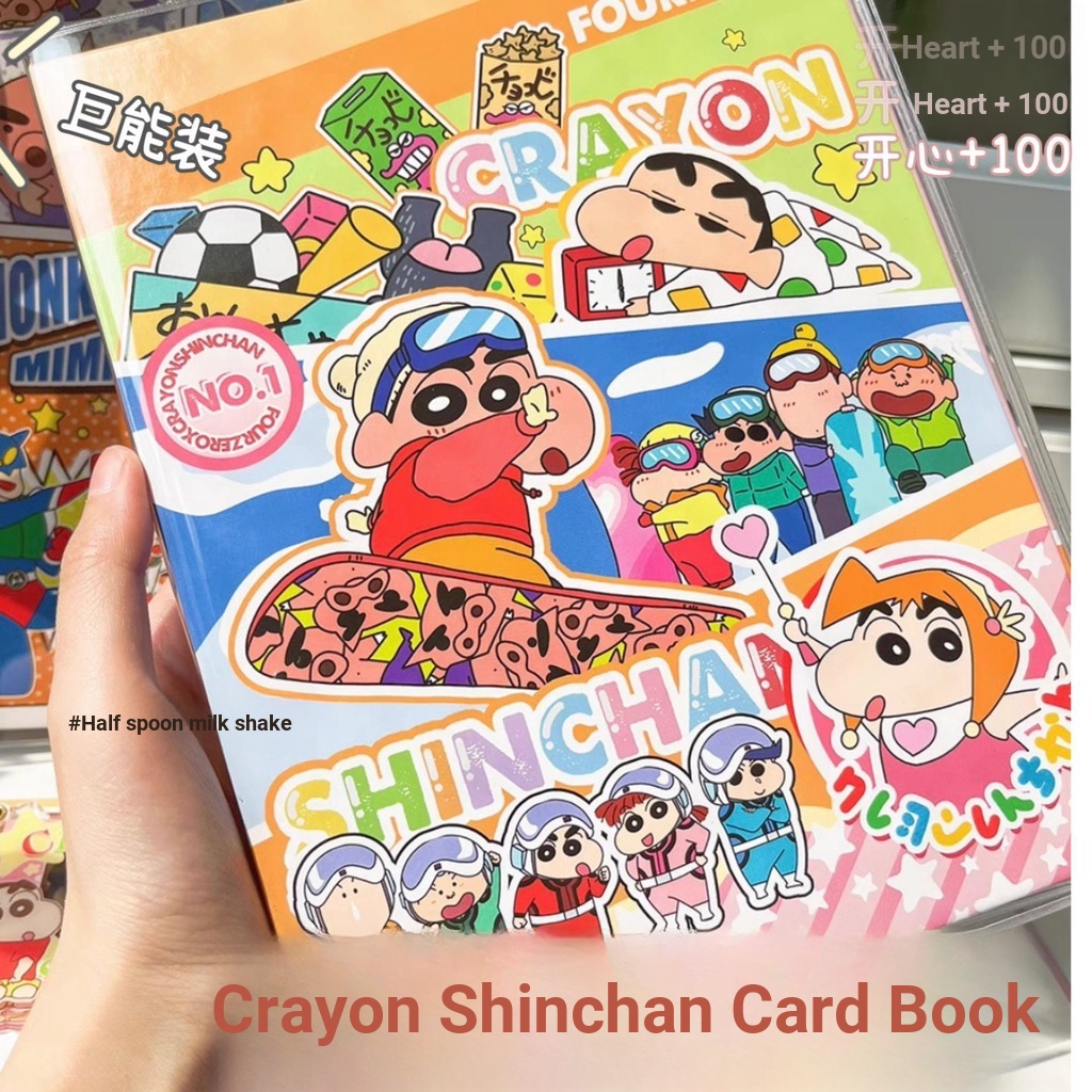 Album Ảnh Thẻ Bài Khổ a5 Hình Cậu Bé Bút Chì Shin-Chan Phong Cách Retro Mỹ