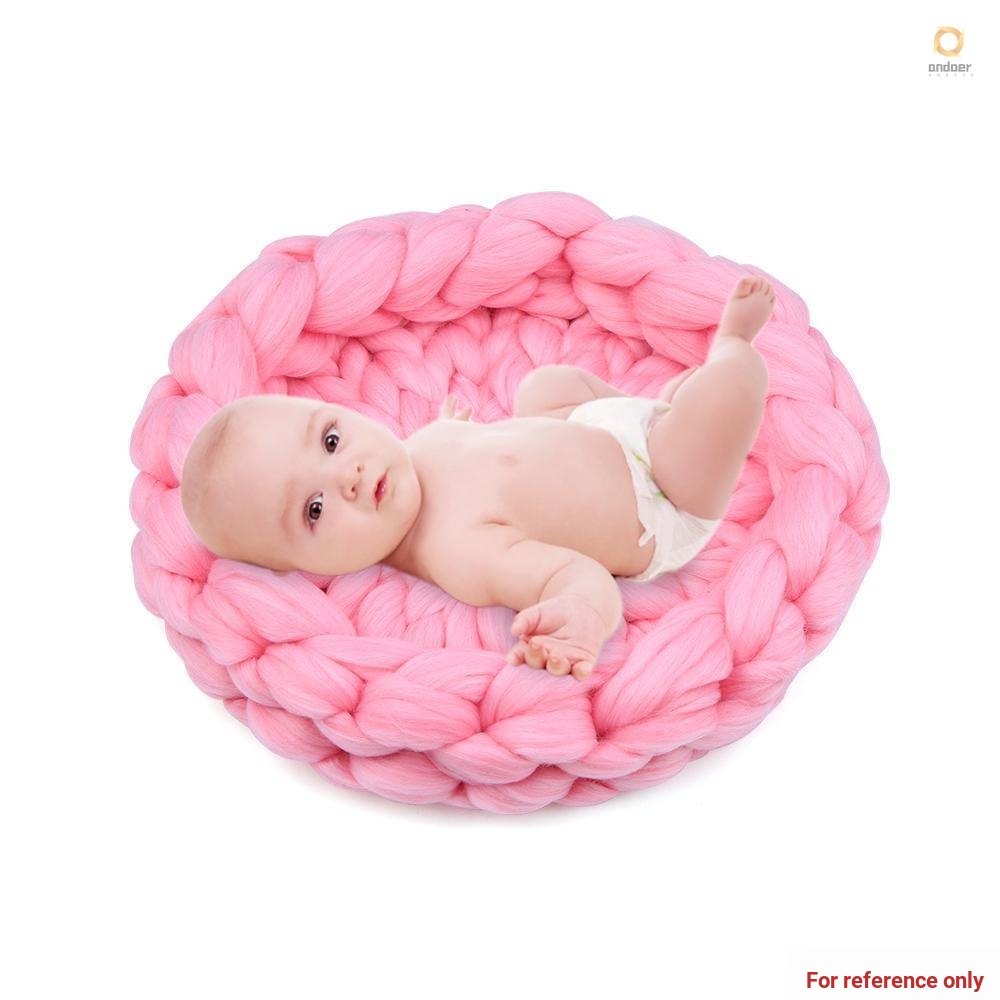 Chăn Đan Len Mềm Mại Đường Kính 15.7 Inch Dùng Làm Đạo Cụ Chụp Ảnh Cho Bé Sơ Sinh