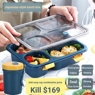Hộp Đựng Cơm Trưa Phong Cách Muji Nhật Bản Có Thể Dùng Trong Lò Vi Sóng