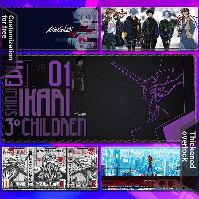 Tấm Lót Chuột Và Bàn Chơi Game Dày Hai Chiều In Hình Anime Evangelion