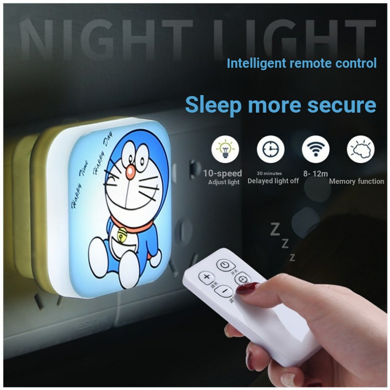 Đèn Ngủ Điều Khiển Từ Xa Bảo Vệ Mắt Hình Hello Kitty