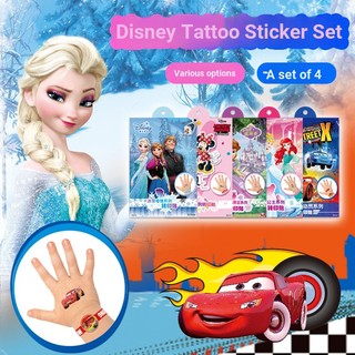 Disney Bộ 100 Miếng Dán Hình Xăm Hoạt Hình Frozen / Mickey / Minnie / Tia Chớp / McQueen Trang Trí Xe Hơi